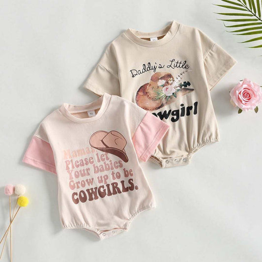 Grow up to be cowgirls baby romper